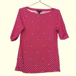 Lauren Ralph Lauren Women's Orange Logo Boat Neck Top - M